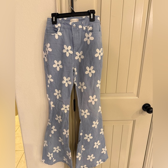 Altar’d State Blue Floral Flare Pants size small - Picture 2 of 7
